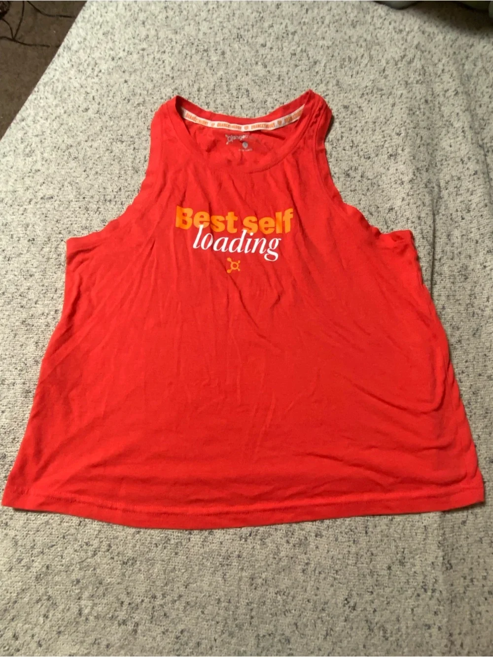 Orangetheory Red Tank Top with Orange & White Graphic